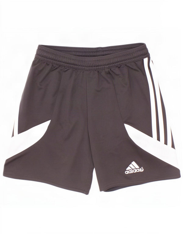 Adidas Boys Climalite Sport Shorts 7-8 Years Small Black Colourblock