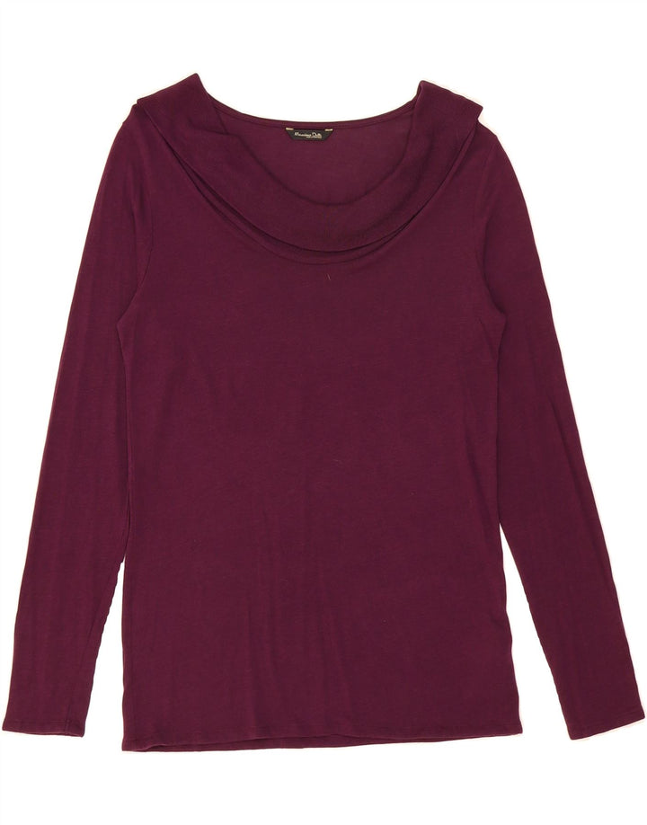 MASSIMO DUTTI Womens Top Long Sleeve UK 14 Large Purple Lyocell Vintage Massimo Dutti and Second-Hand Massimo Dutti from Messina Hembry 