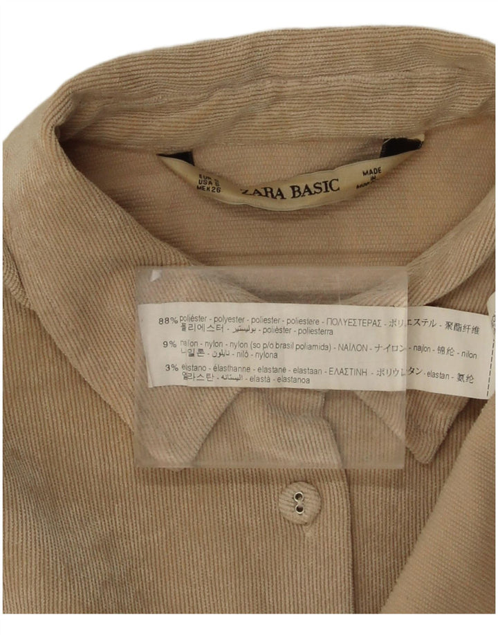 Damska koszula sztruksowa oversize Zara UK 10 Small Beżowy poliester