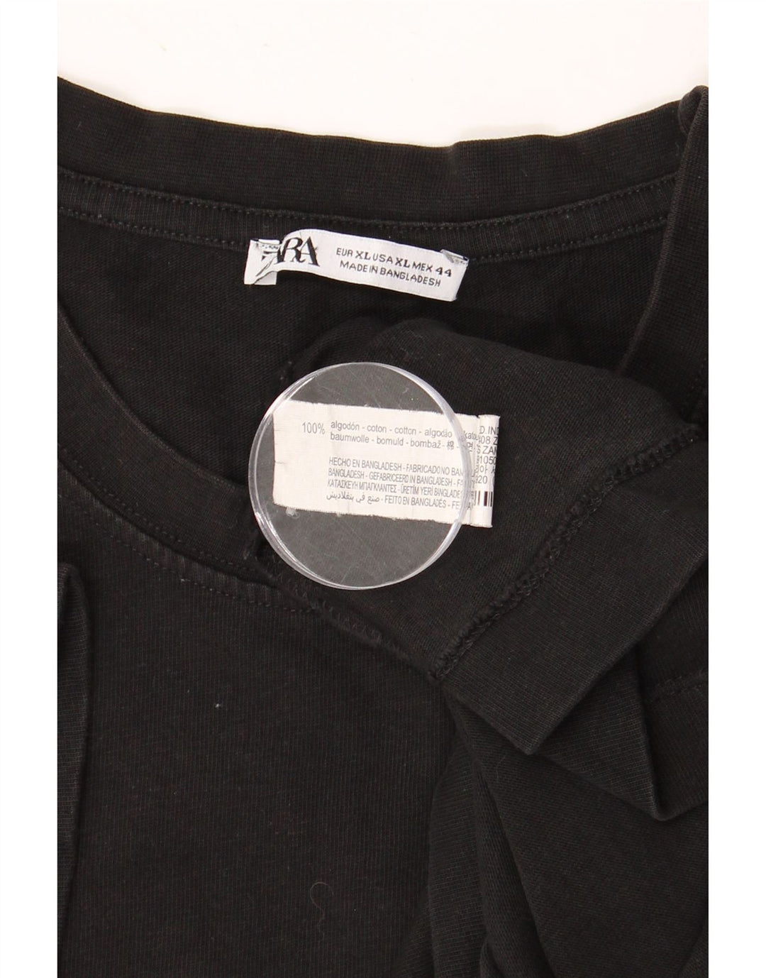 Męska koszulka T-shirt ZARA XL, czarna, bawełniana