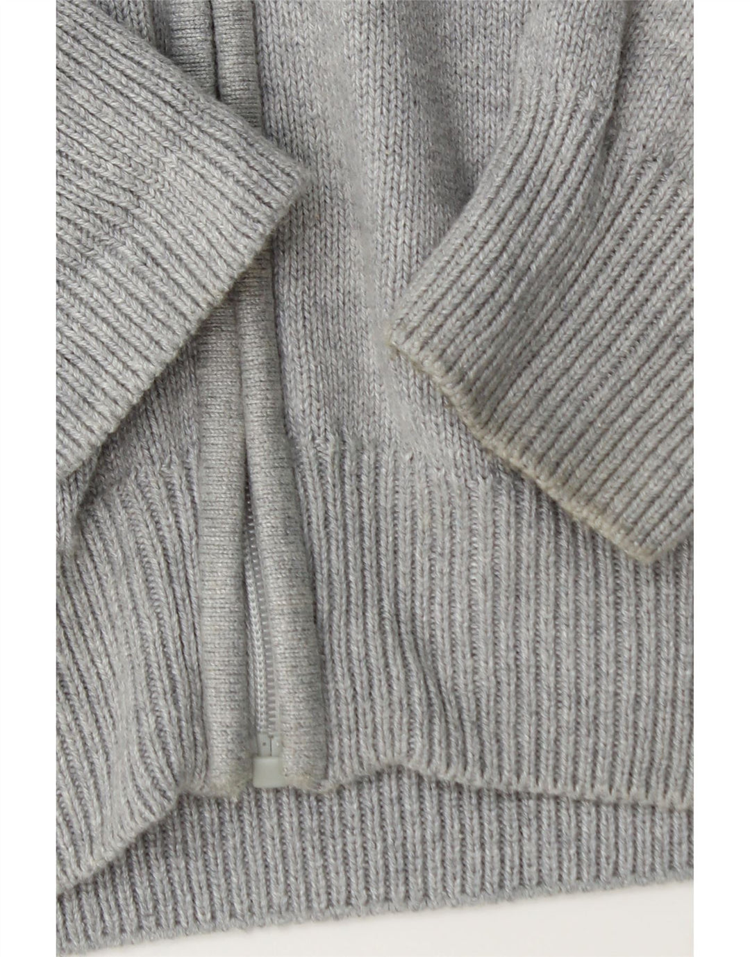 CREW CLOTHING Męski sweter rozpinany, średnioszary, bawełniany