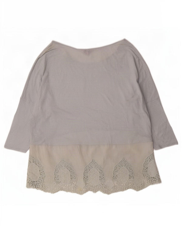 Damska bluzka oversize z rękawem 3/4 Phase Eight, niebieska, w kwiaty, UK 18 XL