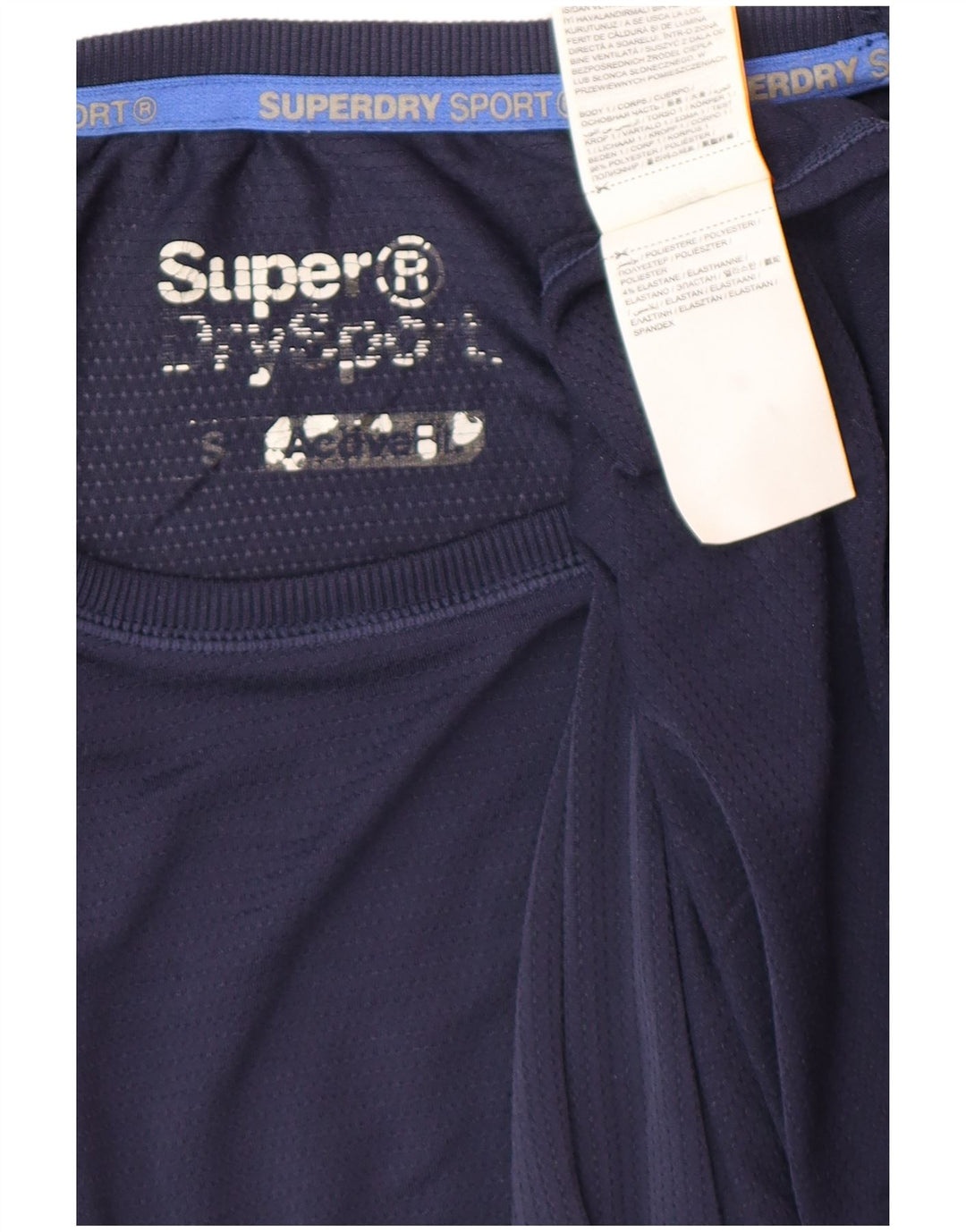 SUPERDRY Męski T-shirt z grafiką, mały, granatowy poliester