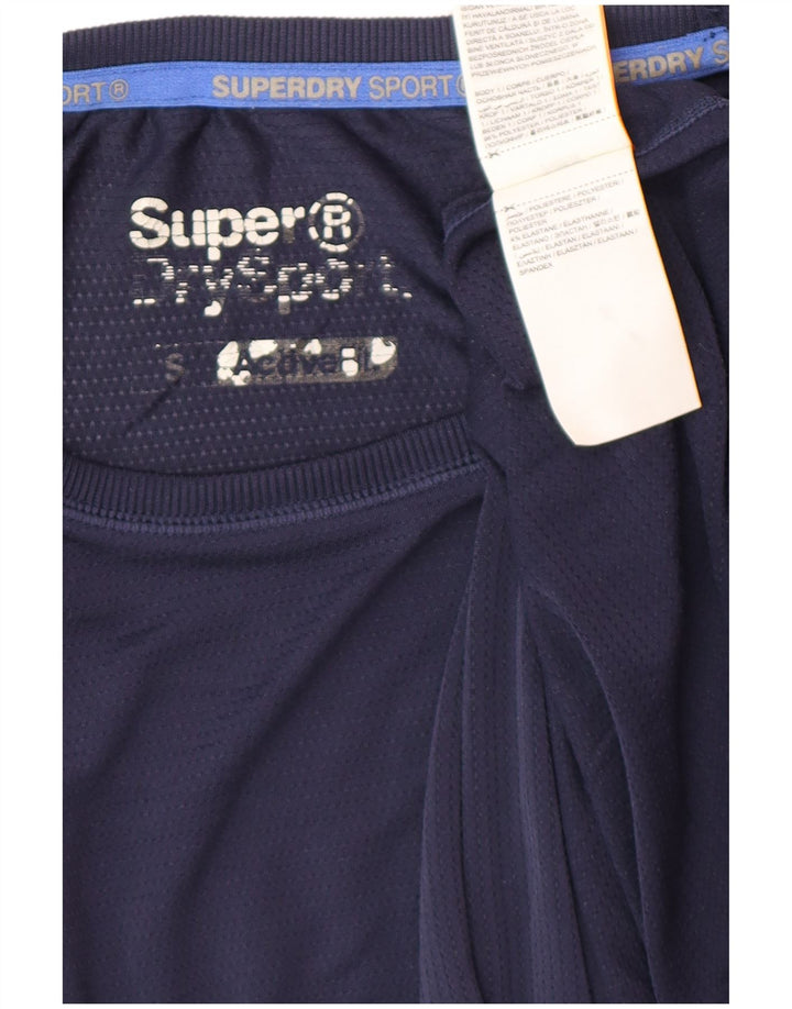 SUPERDRY Męski T-shirt z grafiką, mały, granatowy poliester
