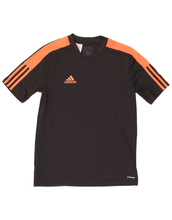 Chłopięca koszulka Adidas Aeroready Top 15-16 lat Czarny poliester z blokami kolorów