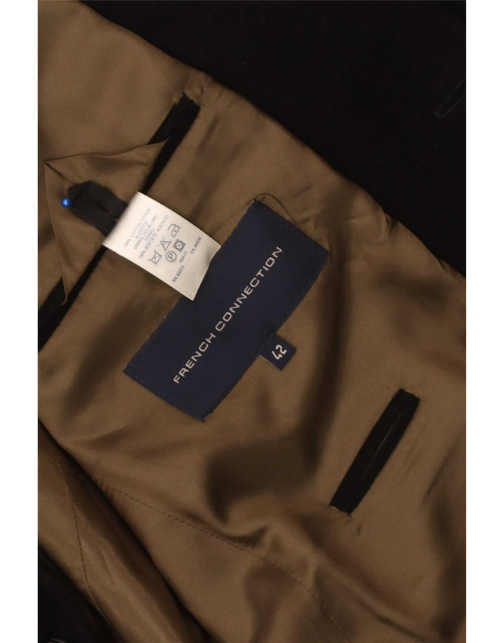 Męska marynarka zapinana na 2 guziki French Connection UK 42 XL, czarna bawełna
