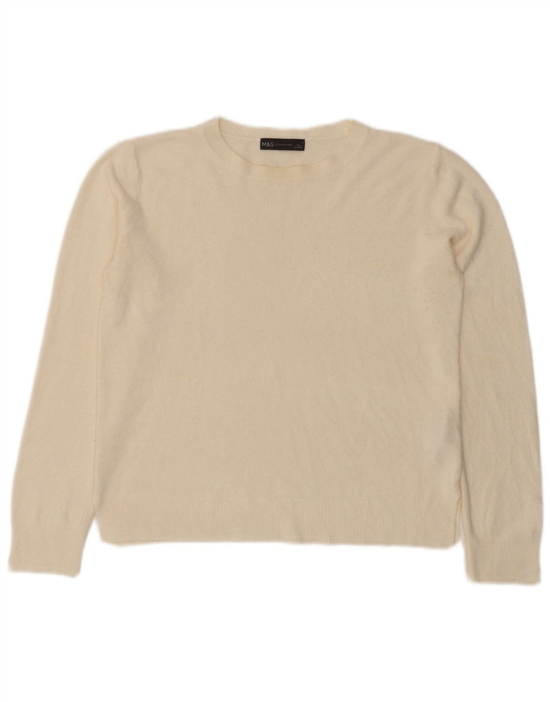 Marks & Spencer Damski sweter z wycięciem pod szyją, UK 14, średni złamanej bieli