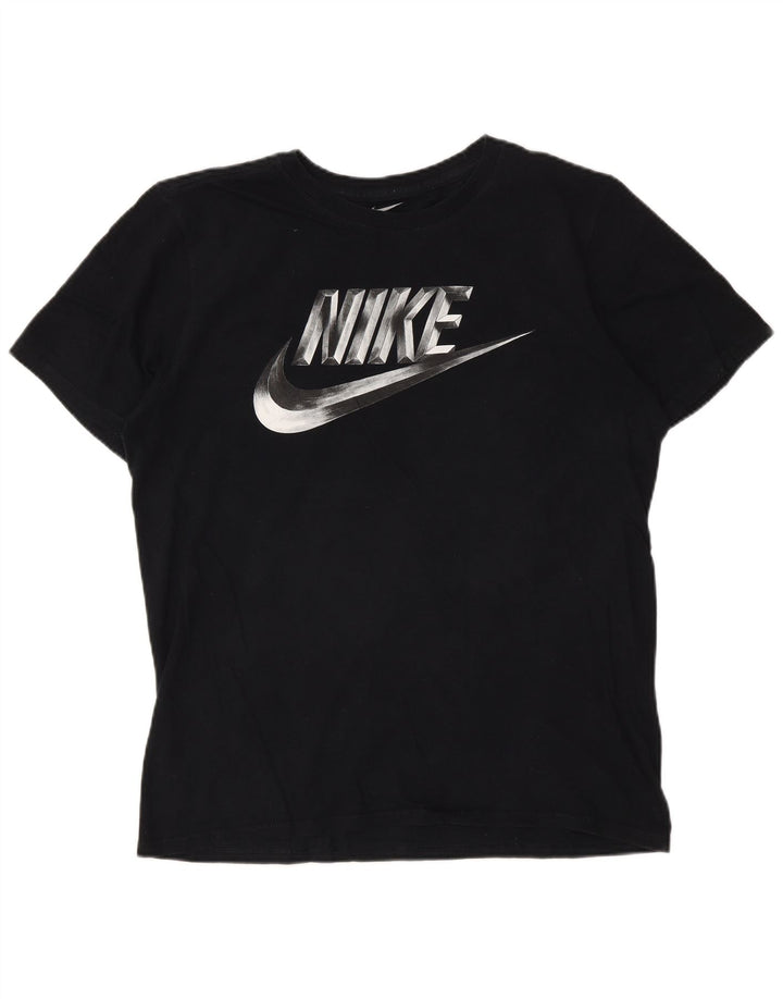 Męski T-shirt Nike o sportowym kroju z grafiką, średni czarny, bawełniany