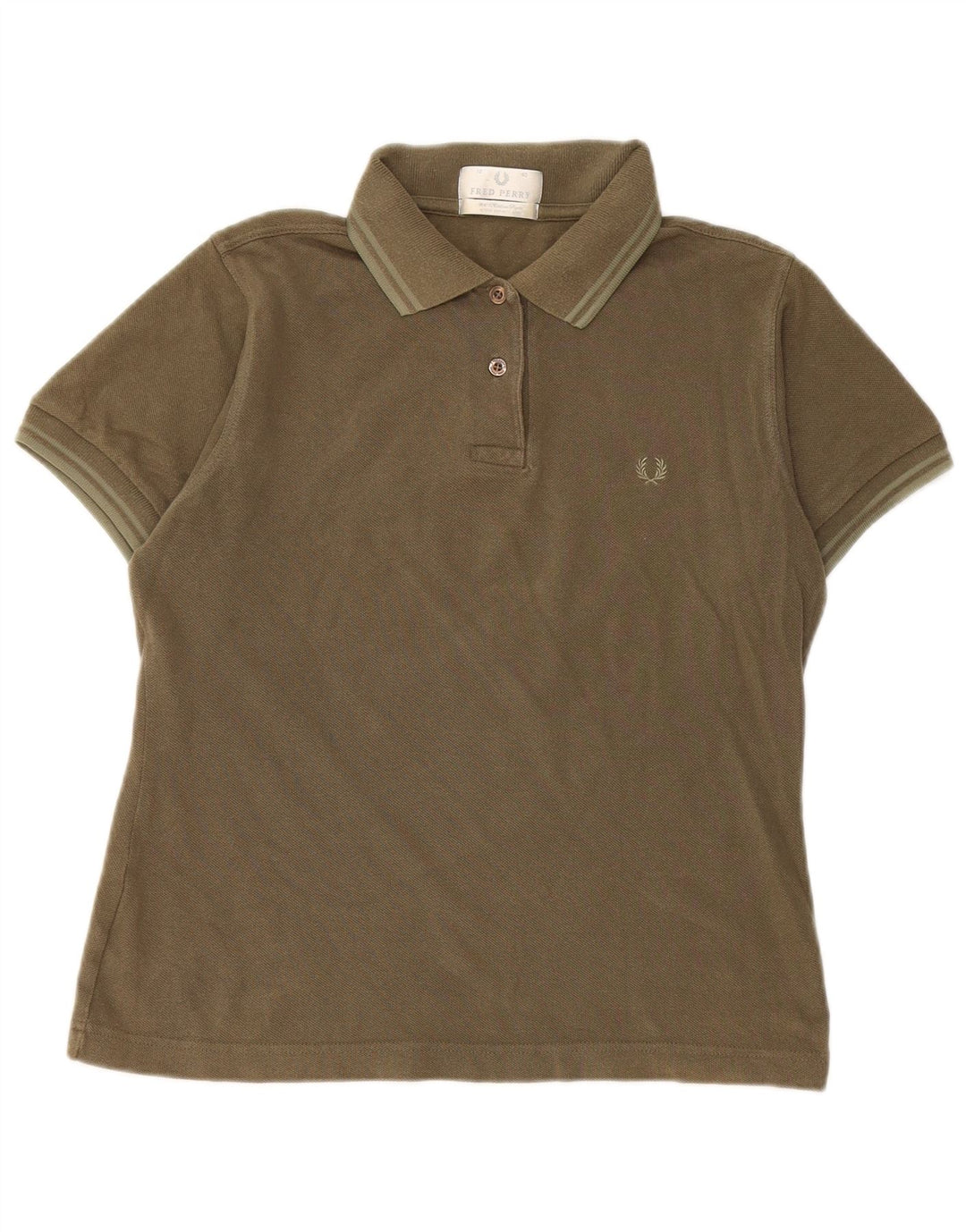 Damska koszulka polo Fred Perry UK 12, średnia bawełna khaki