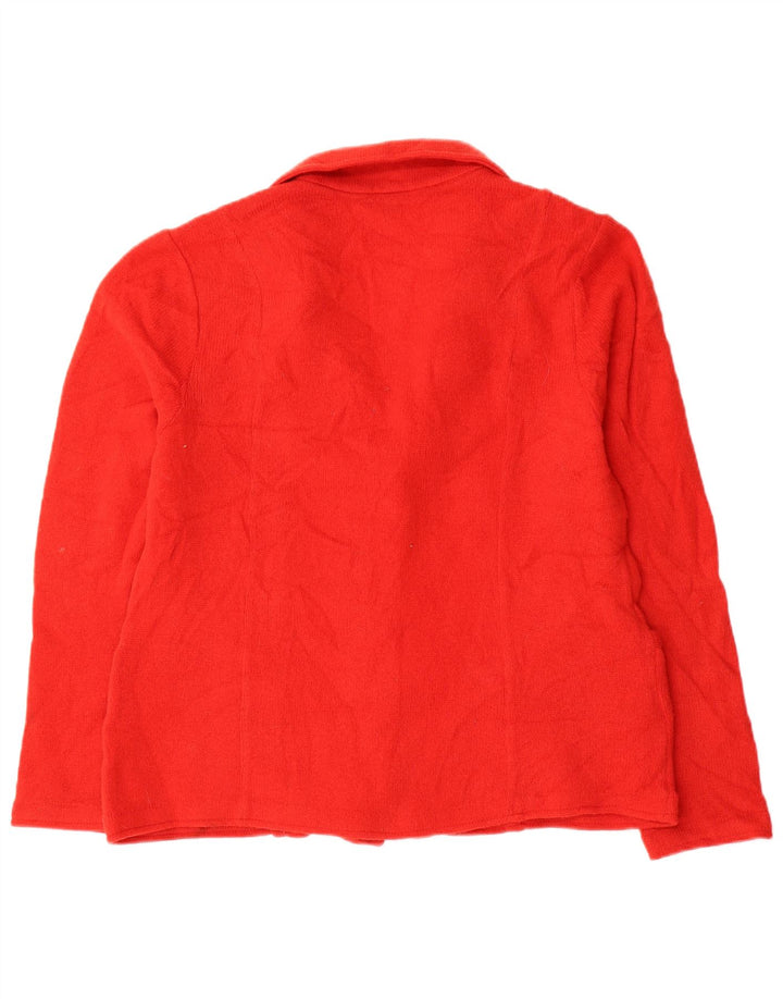 Damski sweter rozpinany Laura Ashley UK 16, duża czerwona wełna