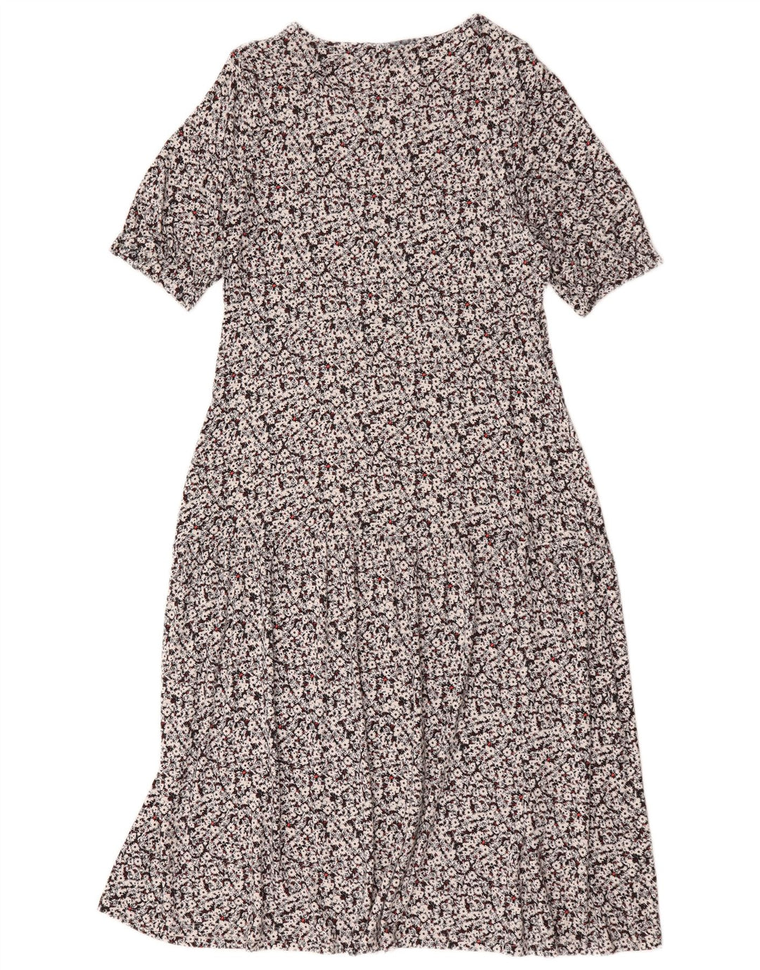 Marks & Spencer Damska sukienka maxi UK 14 Średnia czarna wiskoza w kwiaty