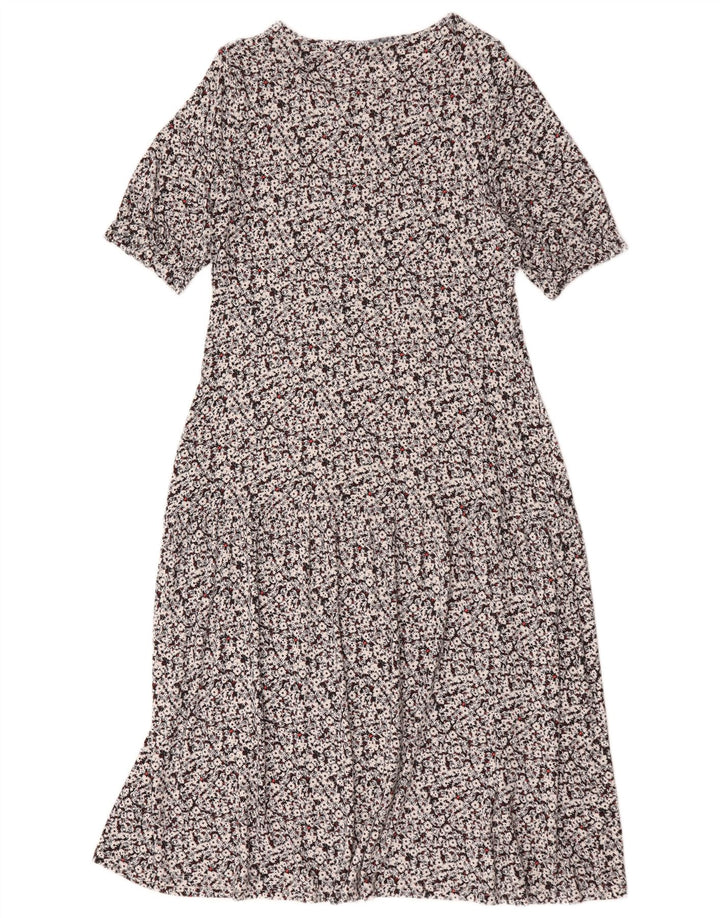 Marks & Spencer Damska sukienka maxi UK 14 Średnia czarna wiskoza w kwiaty