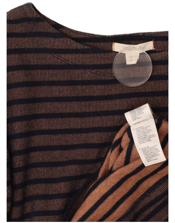 WHITE STUFF Damska sukienka płaszczowa z długim rękawem UK 14, duże brązowe paski