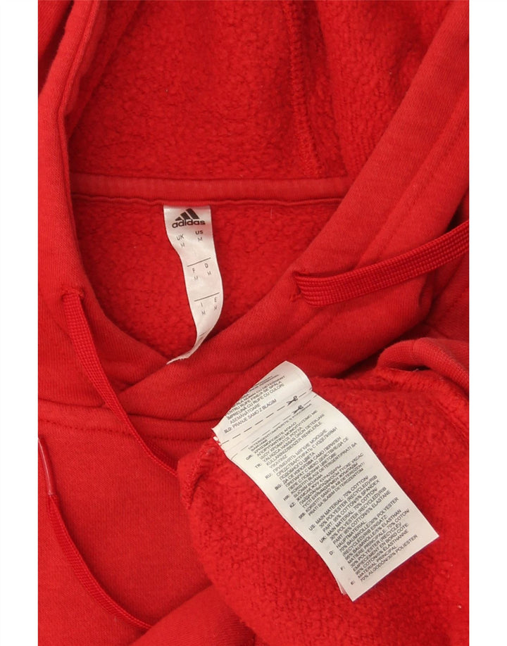 Męski sweter z kapturem ADIDAS, średnio czerwony, bawełniany