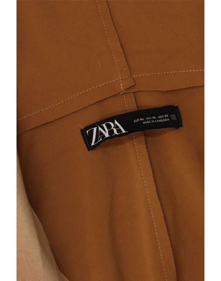 Damski płaszcz z kapturem Zara UK 18 XL, beżowy