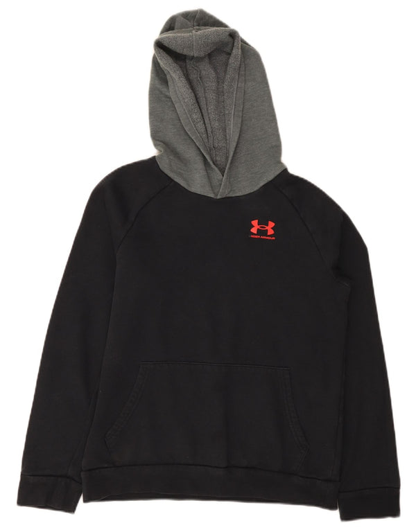 Chłopięcy sweter z kapturem Under Armour 11-12 lat, duży, czarny, bawełniany w bloki kolorów