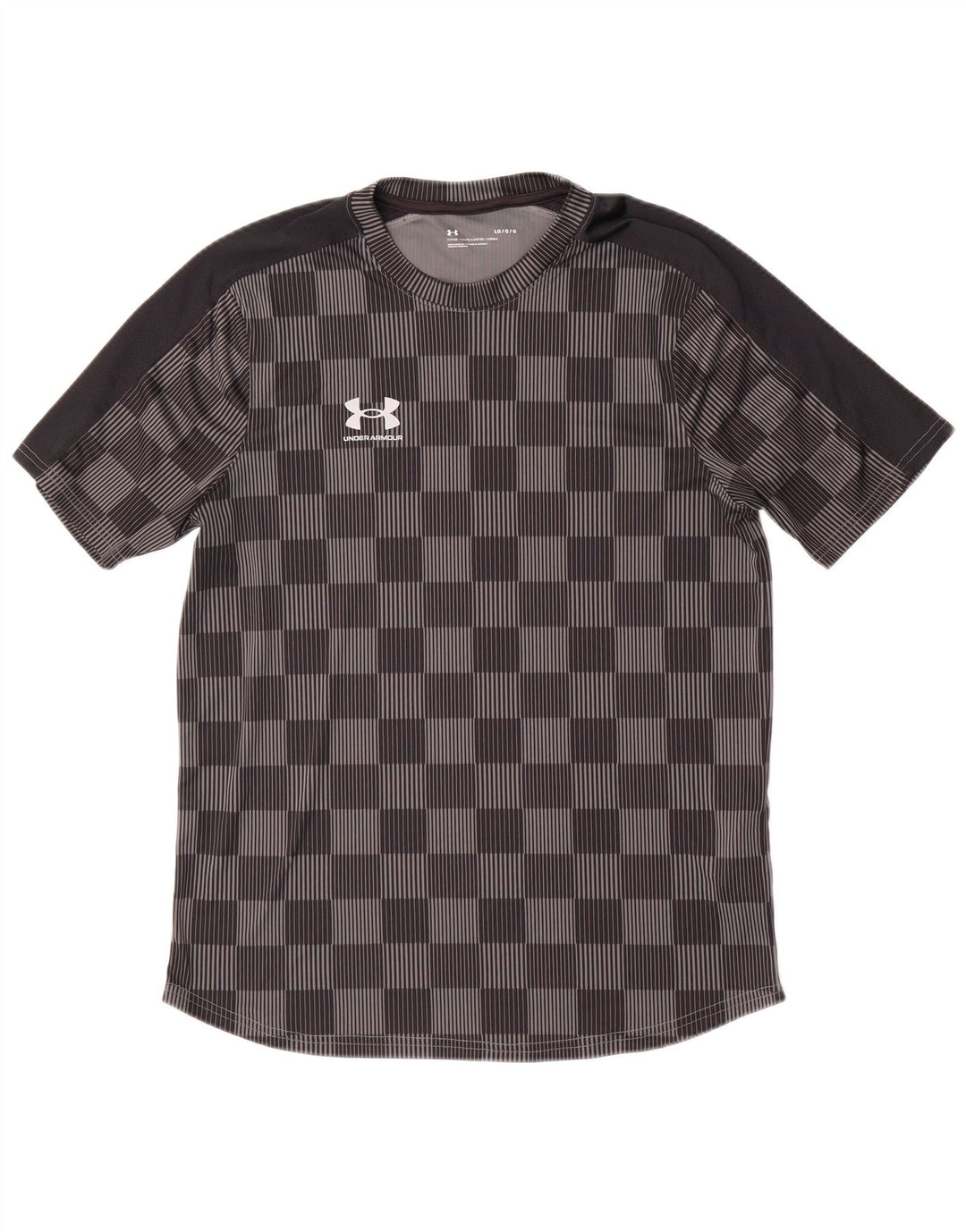 Under Armour Męski T-shirt Top, duży, szary, poliester w kratkę