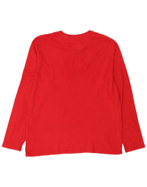 Męski top graficzny Superdry z długim rękawem 3XL, czerwony, bawełniany, nowoczesny