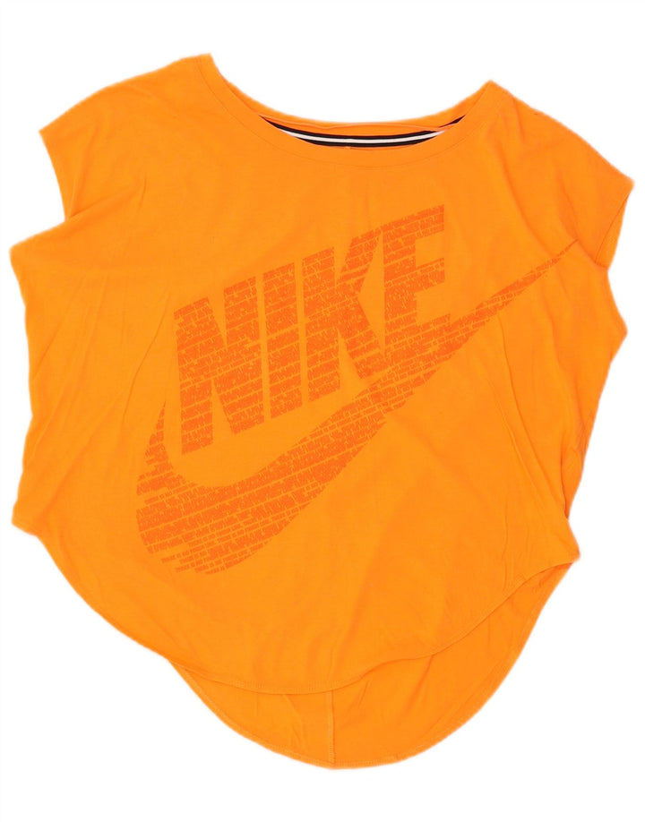 Damska koszulka z kamizelką z grafiką Nike, UK 14, średnia, pomarańczowa bawełna