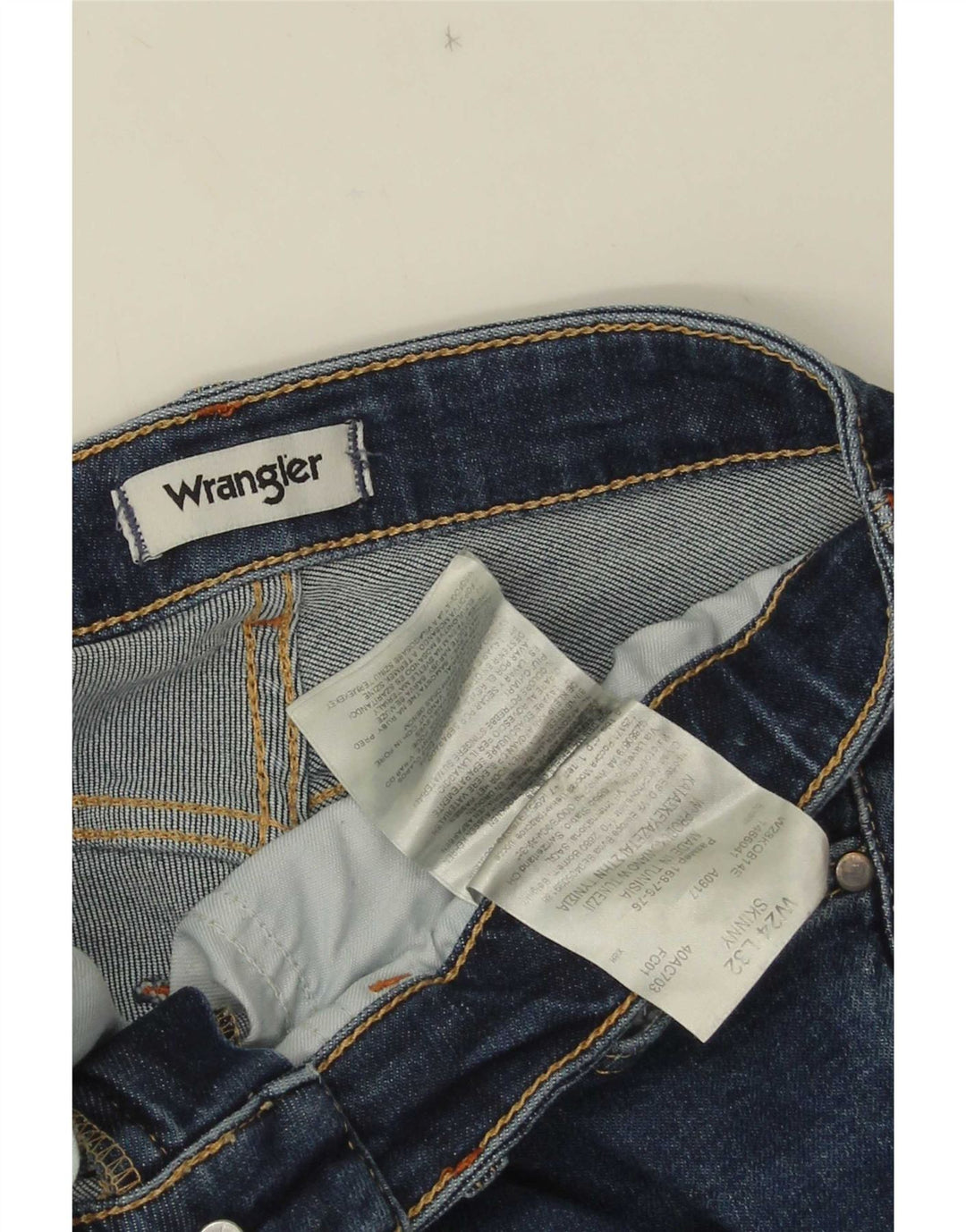 Damskie jeansy skinny Wrangler W24 L32 niebieskie