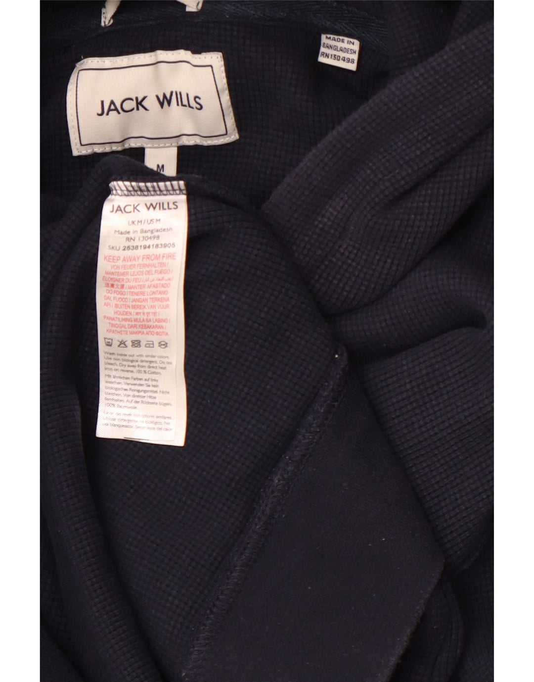 Męski sweter z kapturem JACK WILLS, średni granatowy, bawełniany