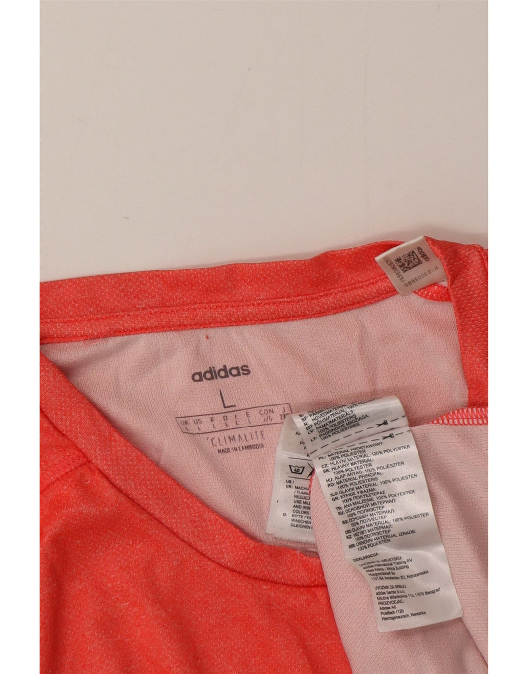 Adidas Męska koszulka Climalite Top, duża, czerwona, poliestrowa