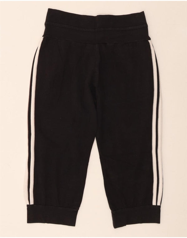 Damskie spodnie dresowe Adidas Capri Joggers UK 10 Małe czarne bawełniane