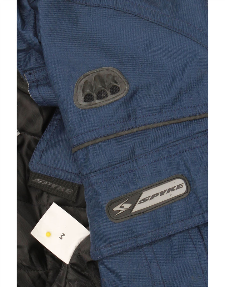 SPYKE Mens Racer Jacket UK 38 Medium Navy Blue Colourblock Polyamide Vintage Spyke and Second-Hand Spyke from Messina Hembry 