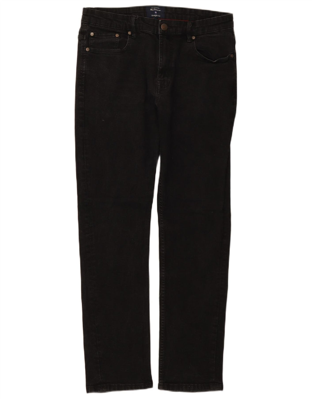 Męskie proste dżinsy Ben Sherman W34 L30 Czarna bawełna