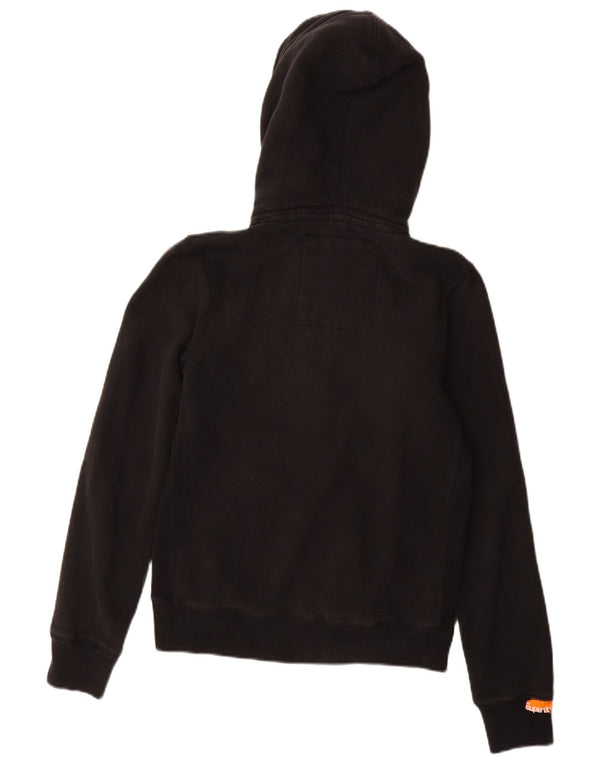 Damski sweter z kapturem i zamkiem błyskawicznym Superdry UK 12, średni czarny, bawełniany