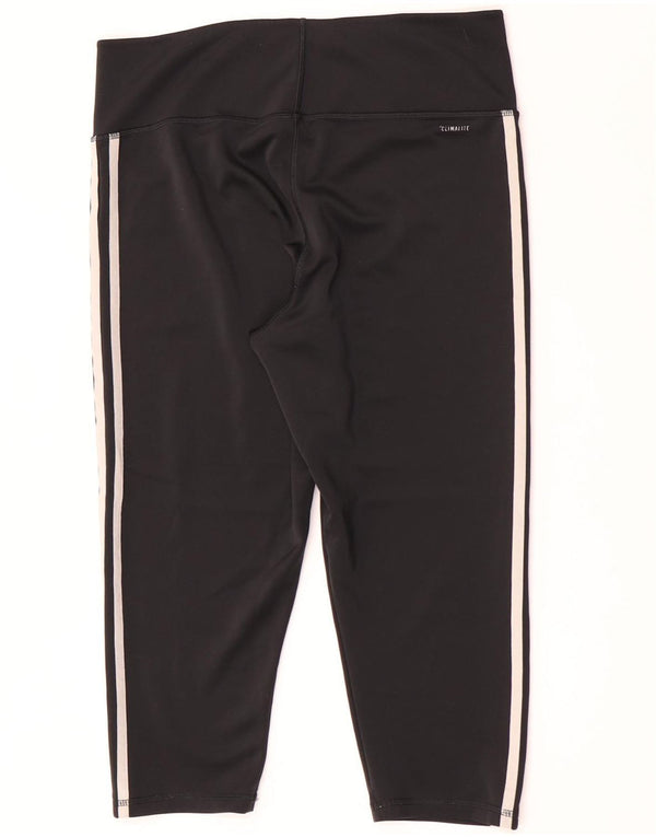 Damskie legginsy Adidas Climalite Capri UK 16/18, duże, czarne, poliestrowe