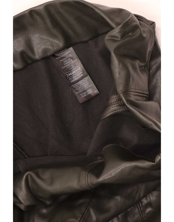 Damskie legginsy Marks & Spencer ze sztucznej skóry UK 12, średni zielony