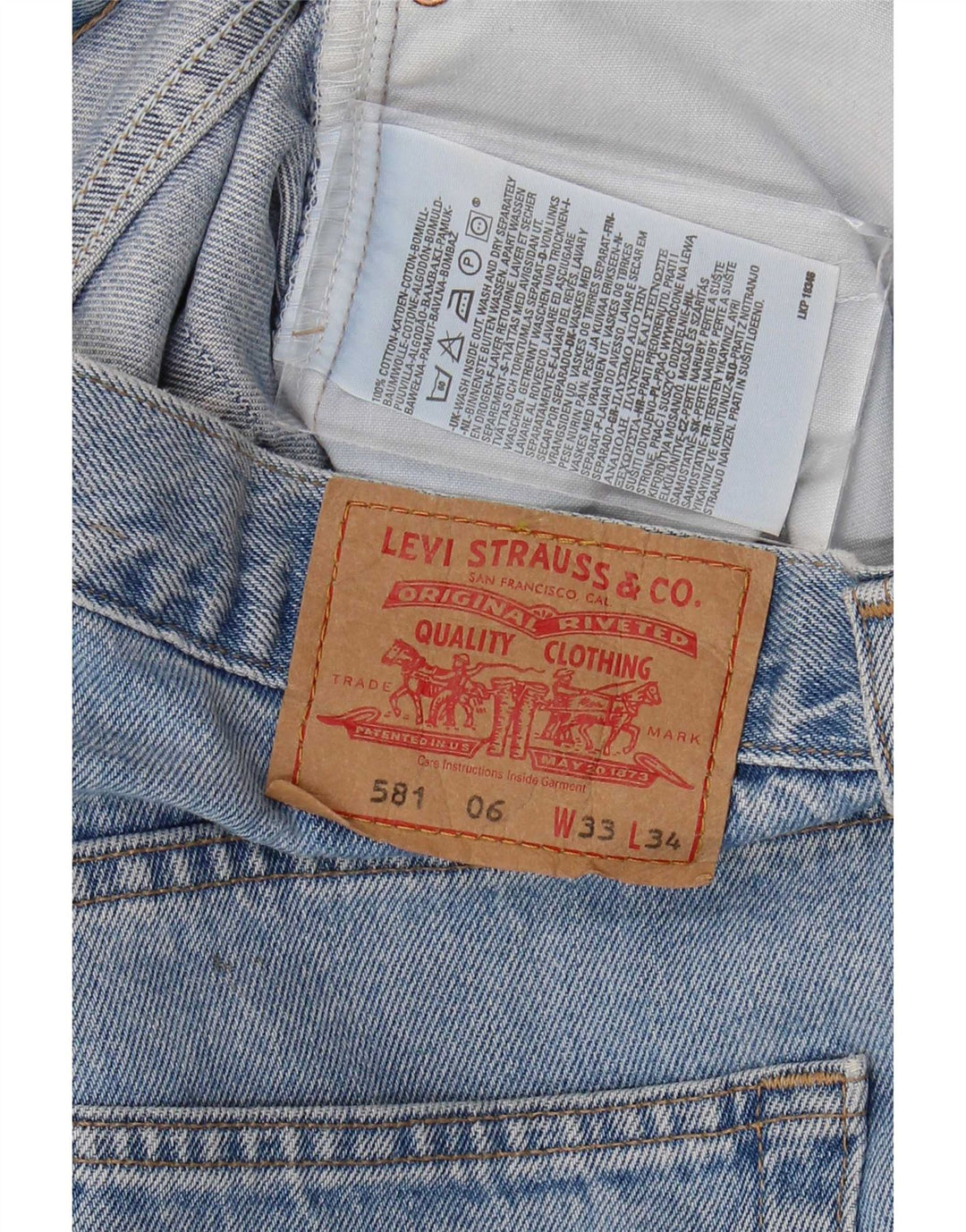 Męskie jeansy Levi's 581 Straight W33 L34 Niebieskie bawełniane