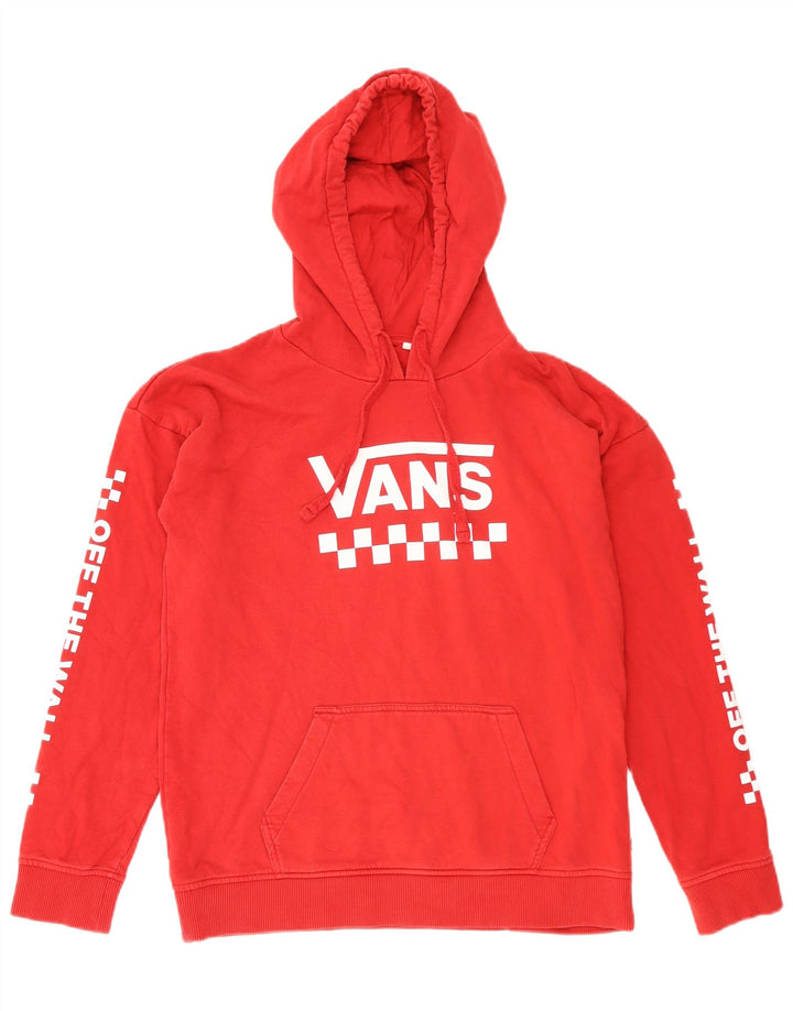 Męski sweter z kapturem VANS z grafiką, średnio czerwony, bawełniany
