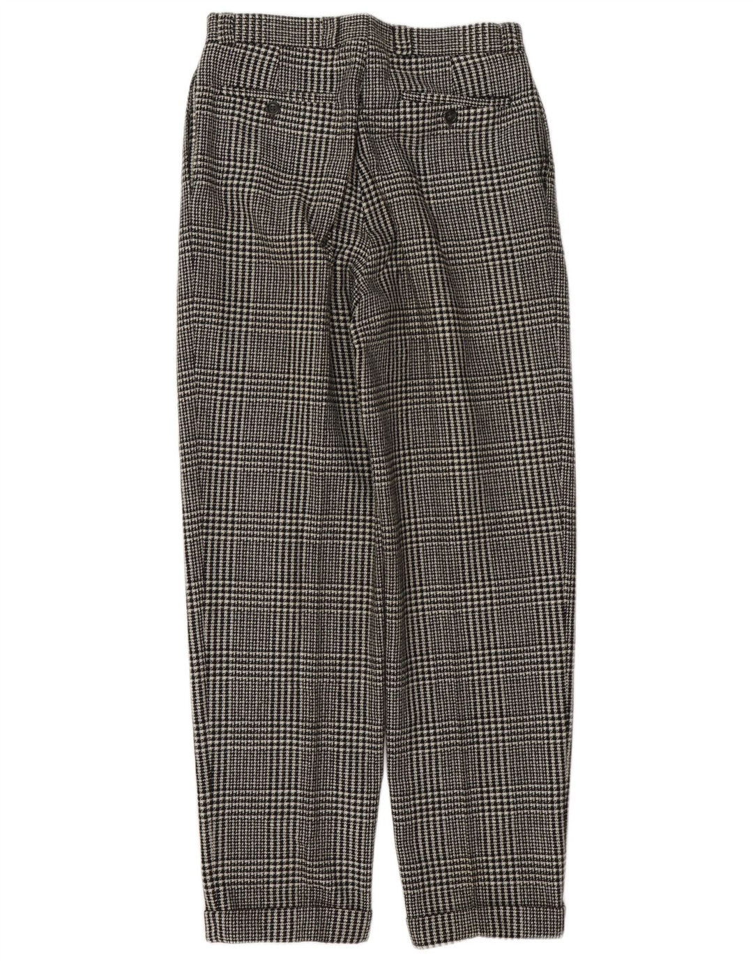 Męskie spodnie garniturowe w stylu vintage W30 L32 w szarą kratę