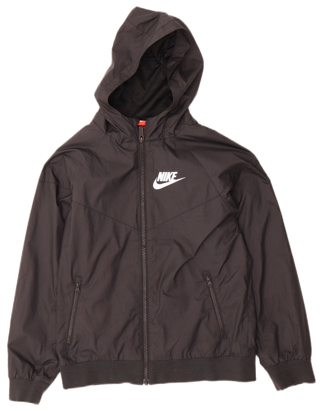 Damska kurtka przeciwdeszczowa z kapturem Nike UK 12, średni czarny poliester