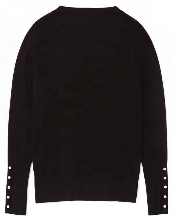 Sweter damski Zara Cardigan UK 16, duży czarny sztuczny jedwab