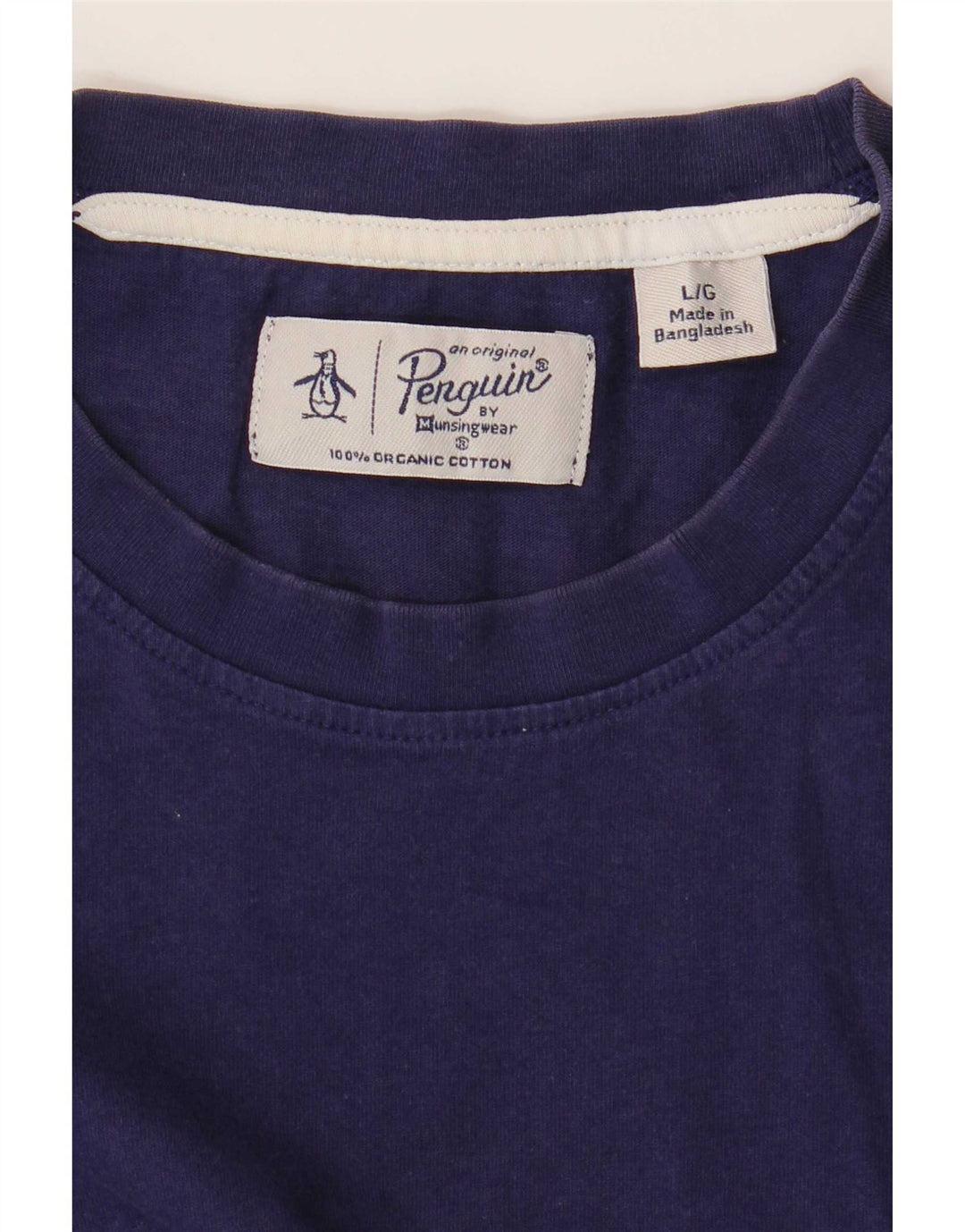 T-shirt męski Penguin, duży, bawełniany, granatowy