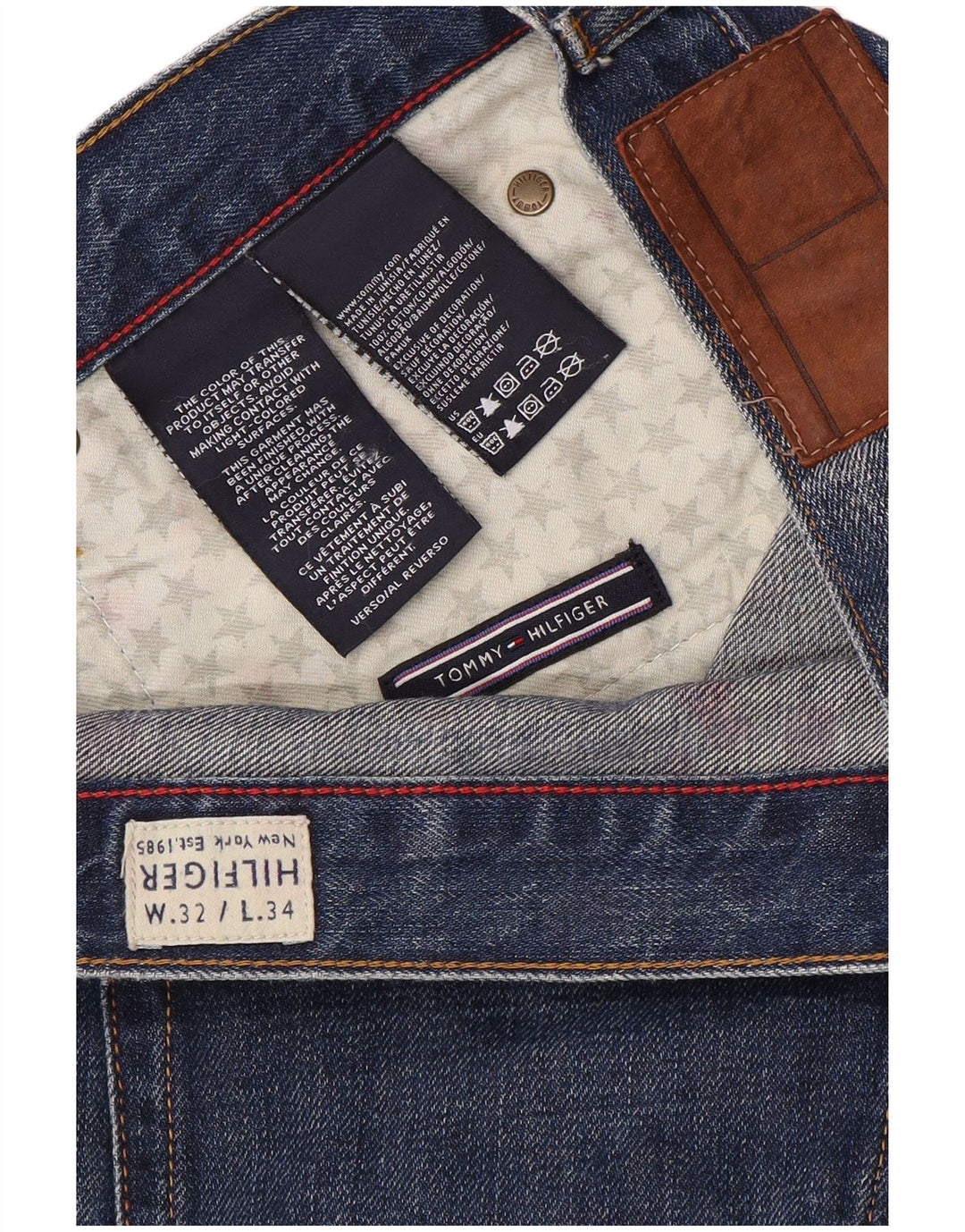 Męskie proste dżinsy Tommy Hilfiger W32 L34 Niebieskie bawełniane