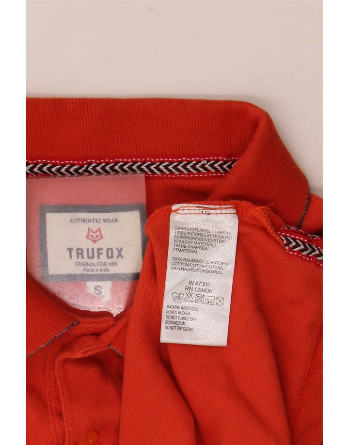 Męska koszulka polo w stylu vintage, mała, pomarańczowa, bawełniana