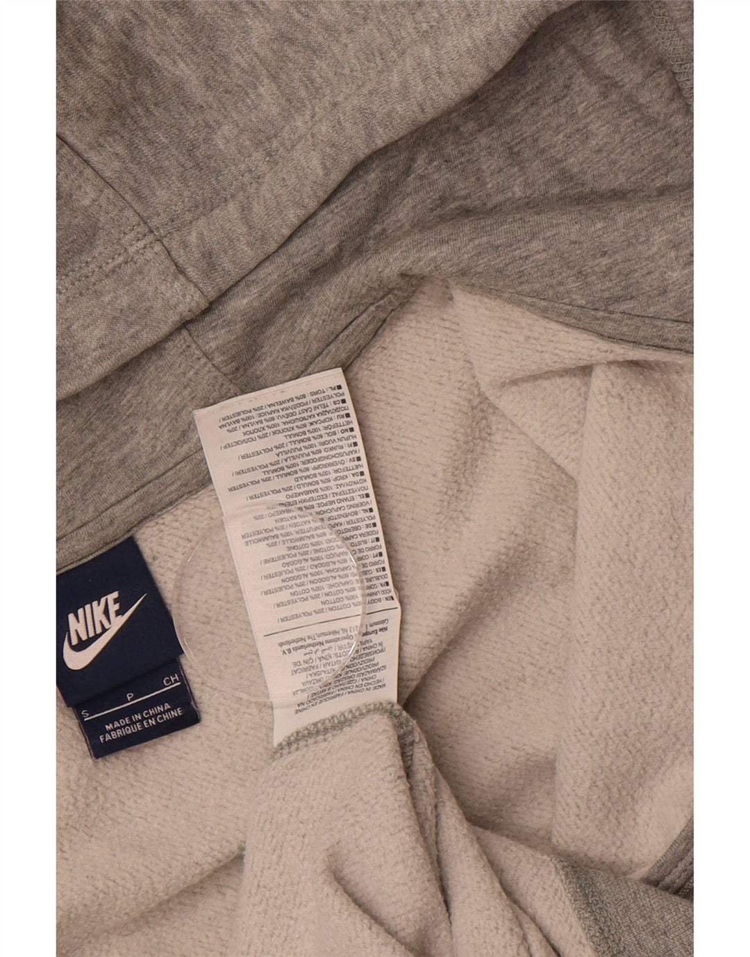 NIKE Mens Zip Hoodie Sweater Small Grey Cotton