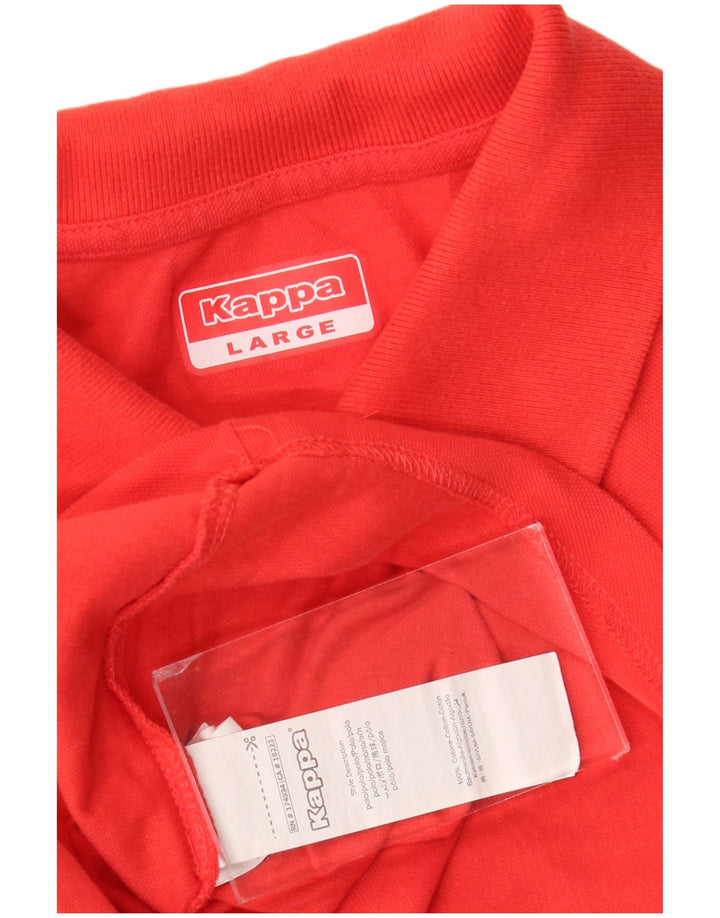 Męska koszulka polo Kappa, duża, czerwona, bawełniana