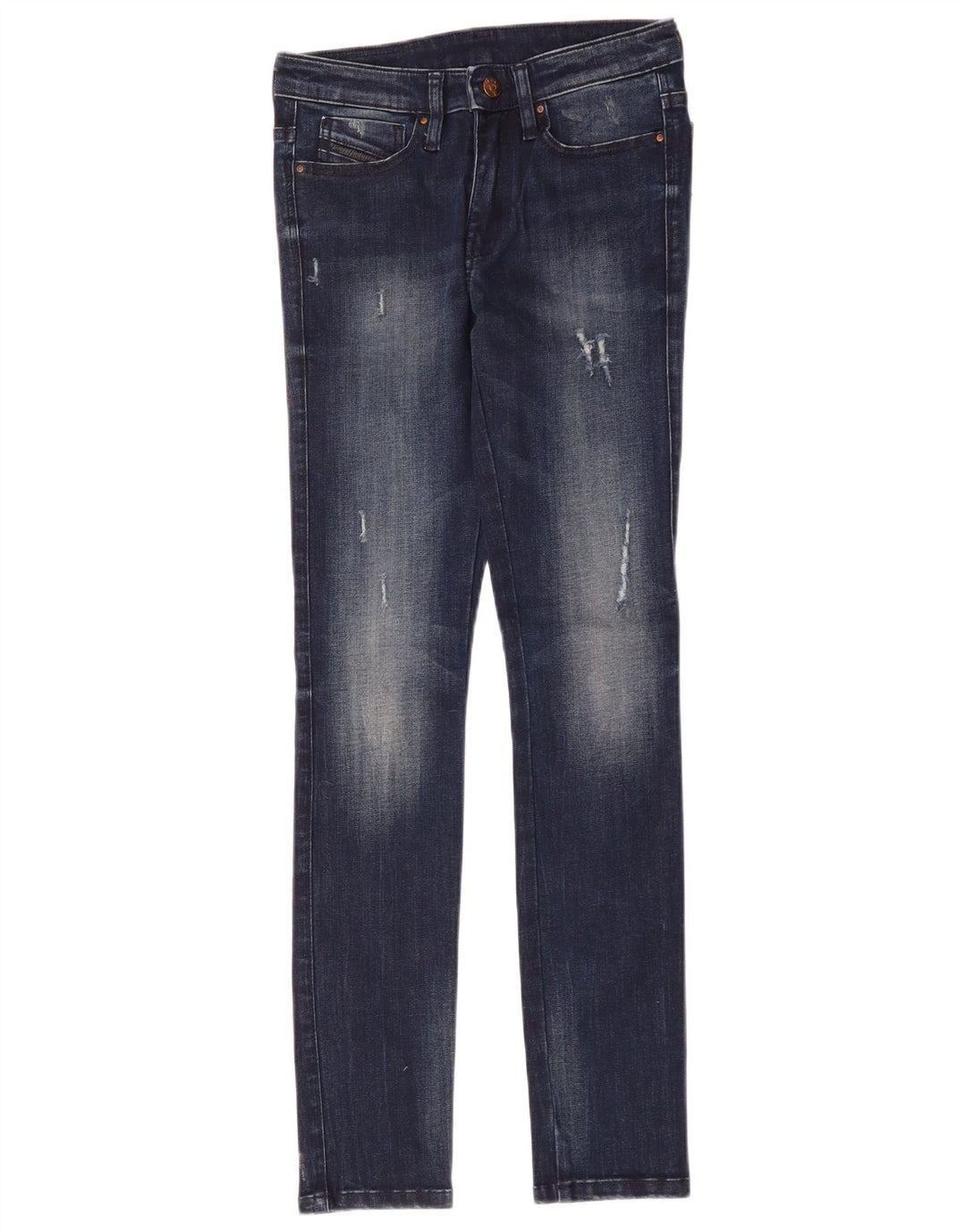 DIESEL Damskie jeansy skinny w trudnej sytuacji W26 L29 Niebieskie bawełniane