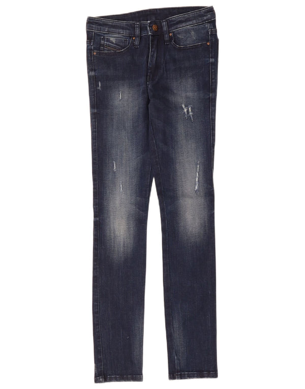 DIESEL Damskie jeansy skinny w trudnej sytuacji W26 L29 Niebieskie bawełniane