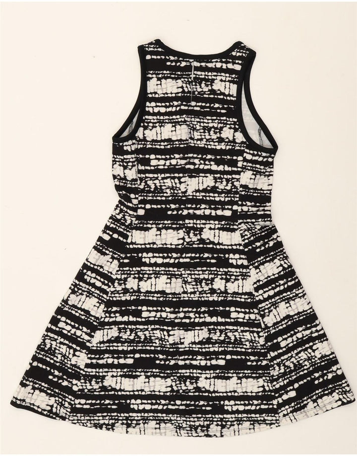 Damska sukienka o linii A bez rękawów MOSSIMO UK 10, mała, czarna, nakrapiana