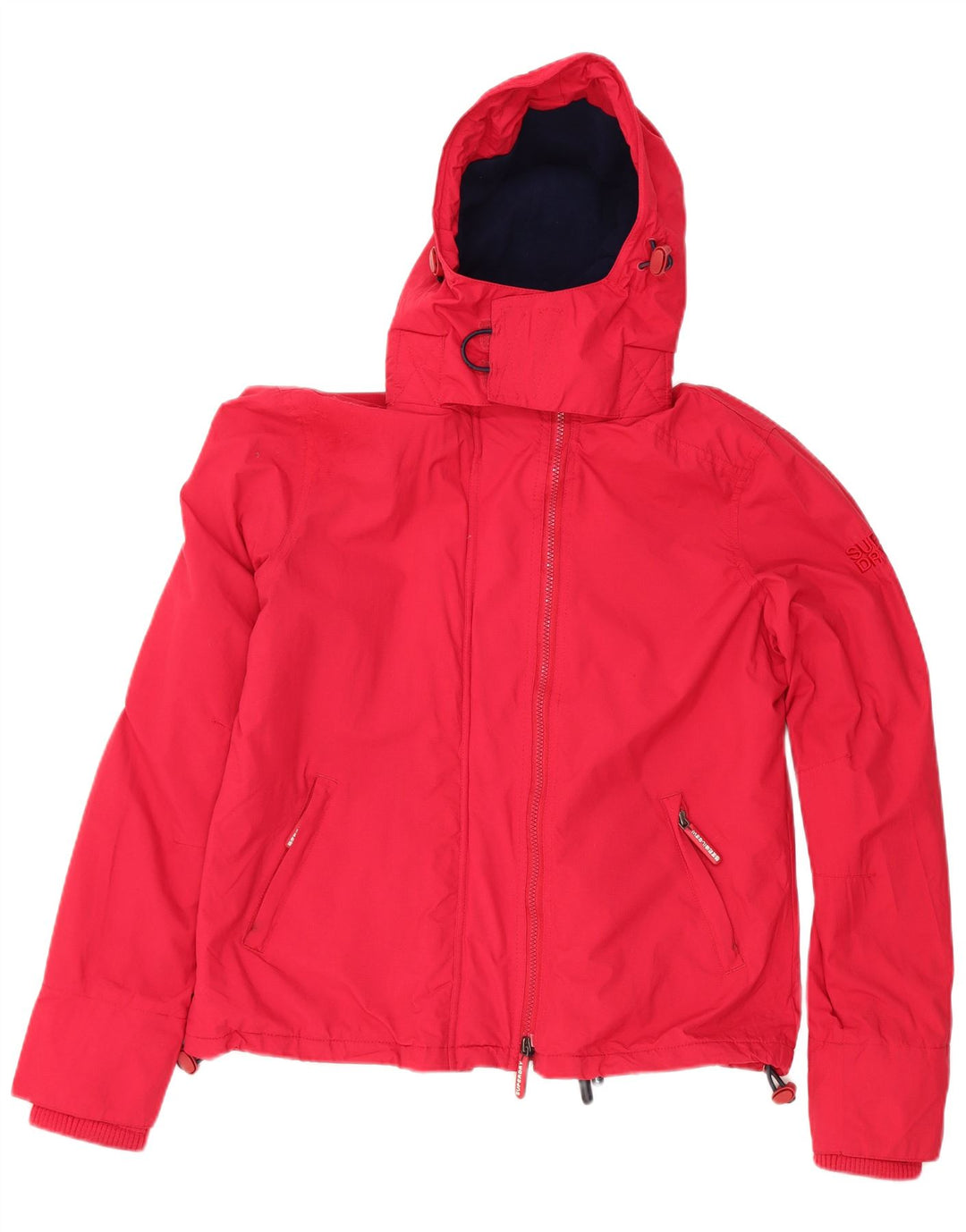 Damska wiatrówka z kapturem Superdry UK 16, duża czerwona