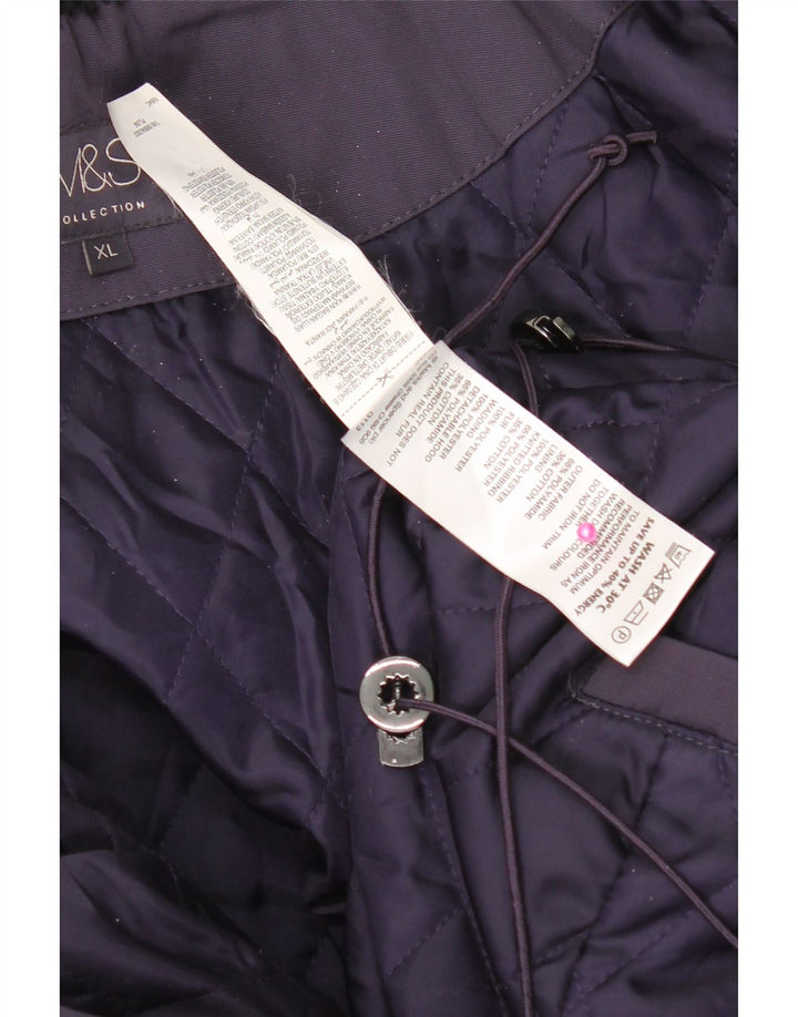Marks & Spencer Damski płaszcz ocieplany UK 18 XL Fioletowy poliamid