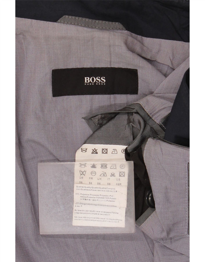 Płaszcz męski HUGO BOSS IT 56 3XL granatowy poliester
