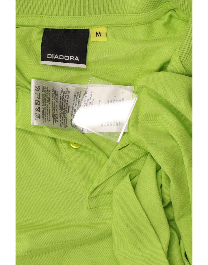 DIADORA Mens Graphic Polo Shirt Medium Green Cotton Vintage Diadora and Second-Hand Diadora from Messina Hembry 