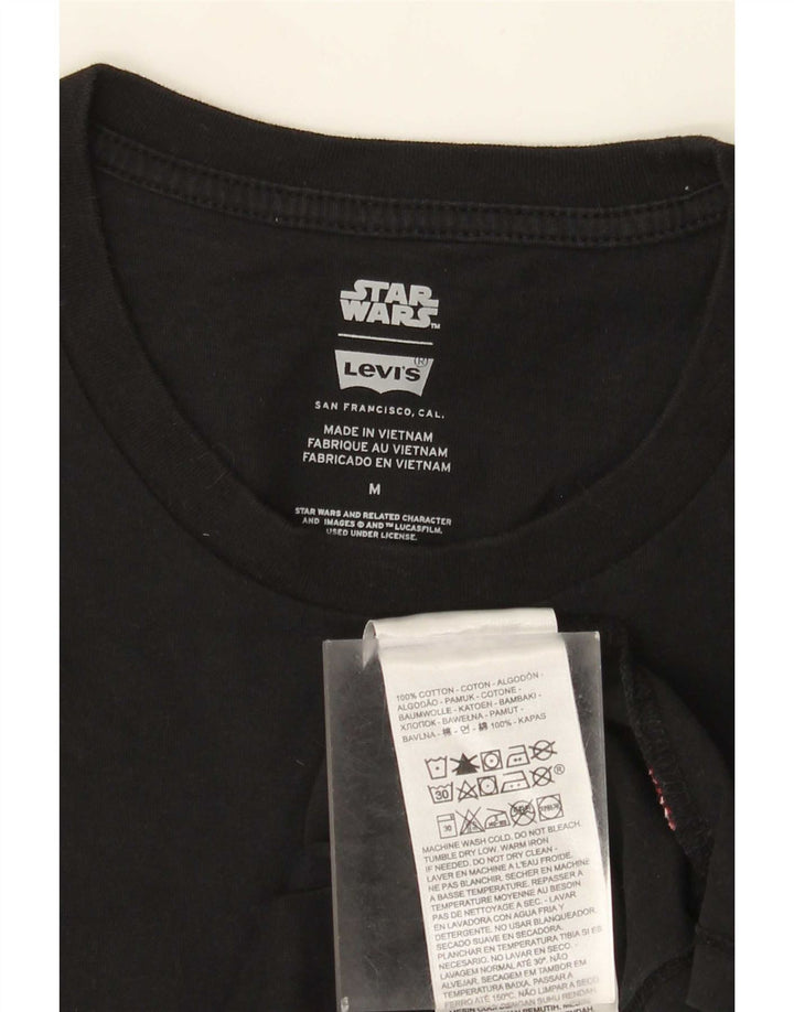 Męska koszulka z grafiką Levi's, średnia czarna bawełna